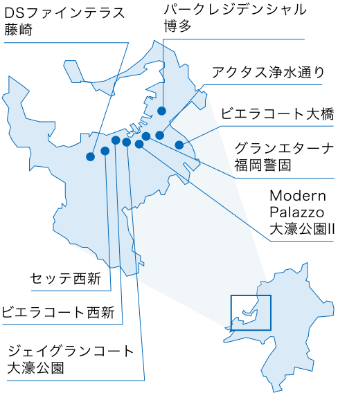 図:賃貸住宅物件福岡エリア