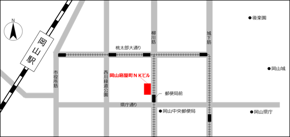 岡山磨屋町NKビルの位置図