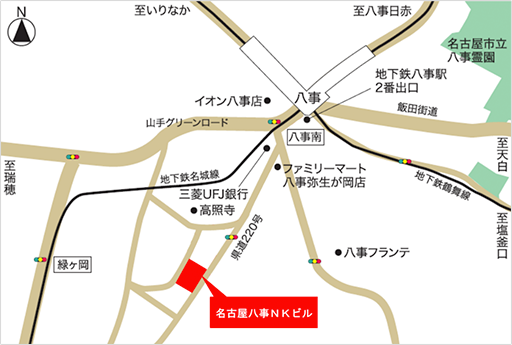 名古屋八事NKビルの位置図